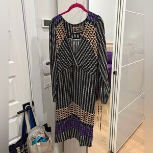 Anthropologie NWT Retro Multicolor Geometric Dress
